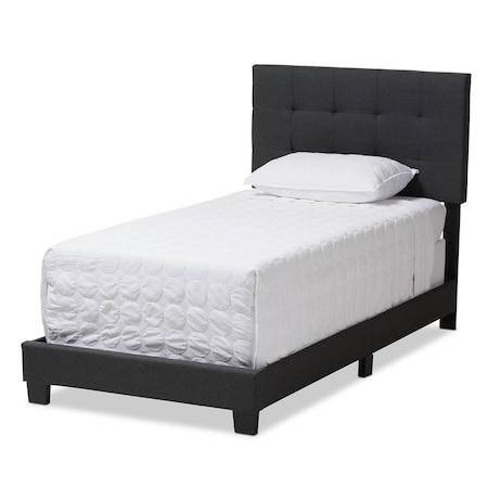 Baxton Studio Brookfield Modern Charcoal Grey Twin Size Bed 138-7594